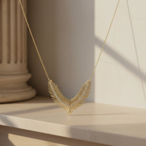 Clara Cloe Collana Wings in argento 925 placcato in oro 18 kt e zirconi bianchi