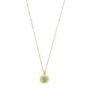 Aquaforte Collana Nuova Retro con pendente tondo battuto e avventurina H4185111